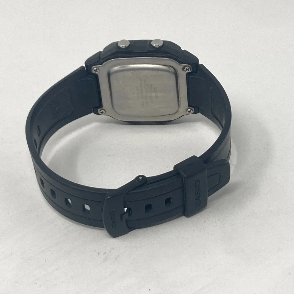 Casio Digital Watch Men 36mm Black 3240 W-800H Date Alarm Chrono Dual Time 8.5